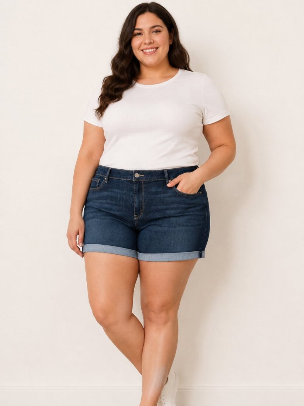 Levis Jean Shorts Women Size 26 Midrise Denim Blue Cuffed Pockets Signature Gold